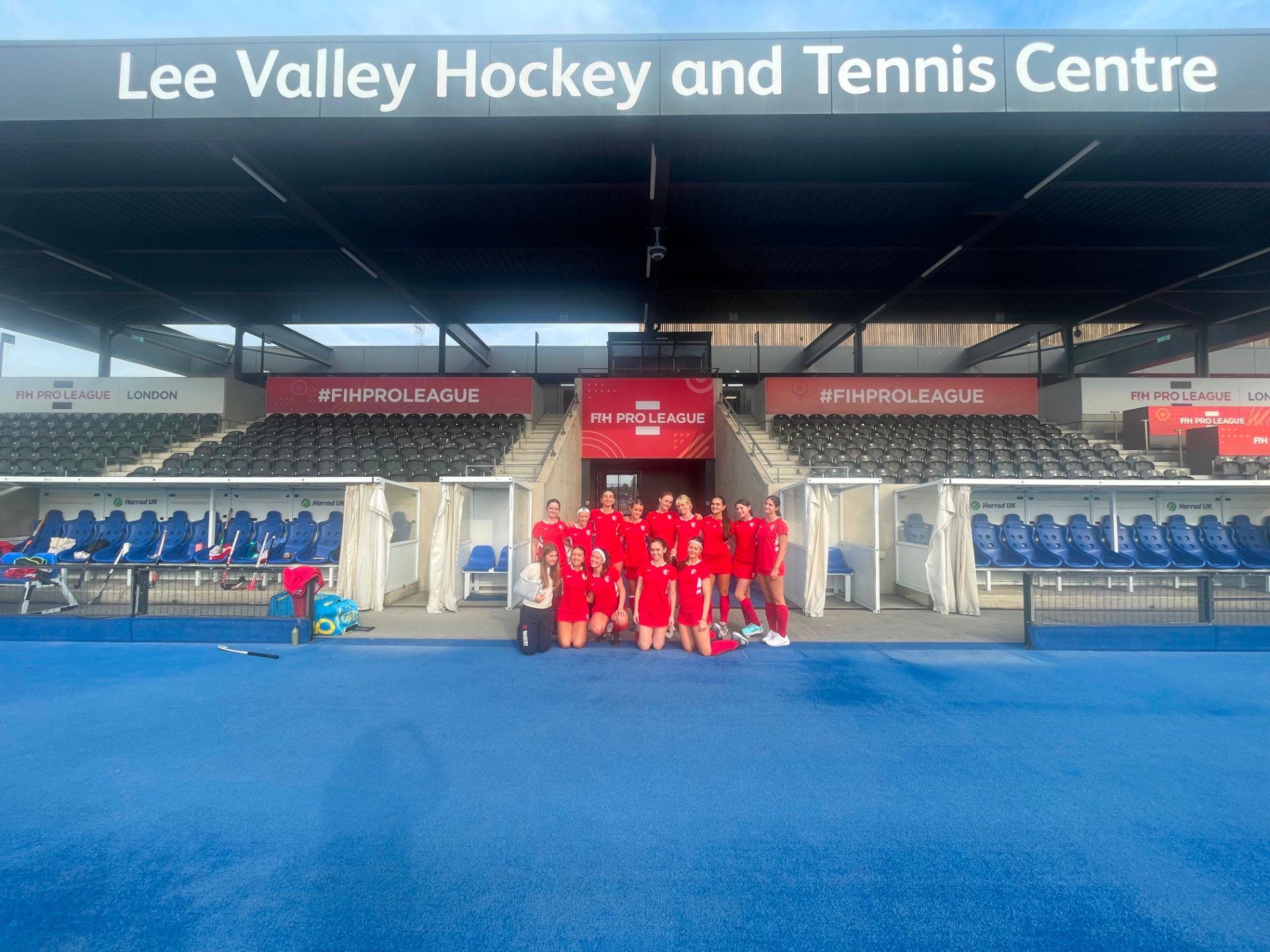 ISB Raiders Varsity Field Hockey team at Lee Valley Hockey and Tennis Centre